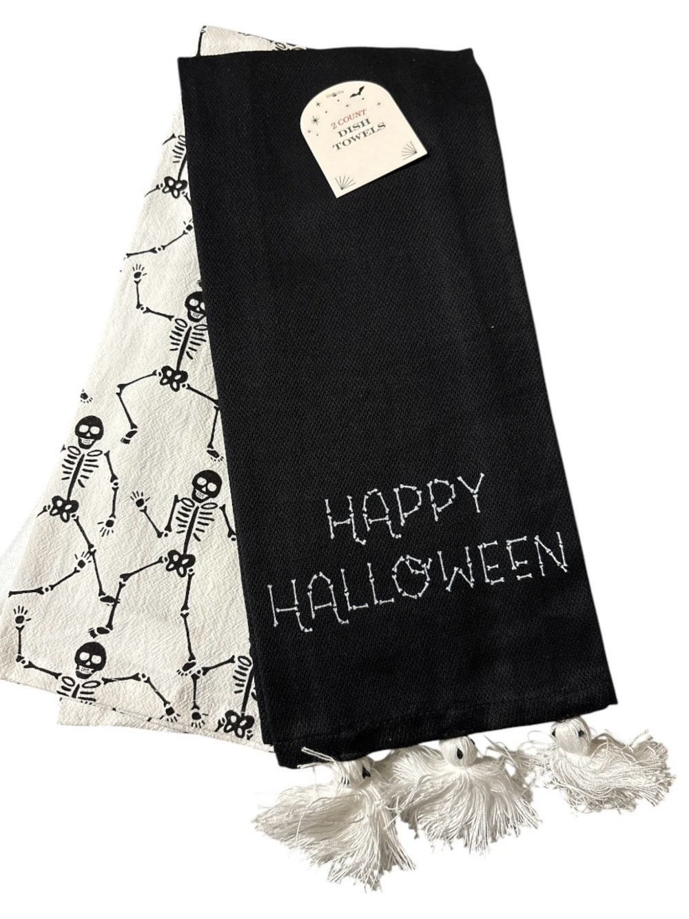 Happy Halloween Black & White Kitchen Towel Set